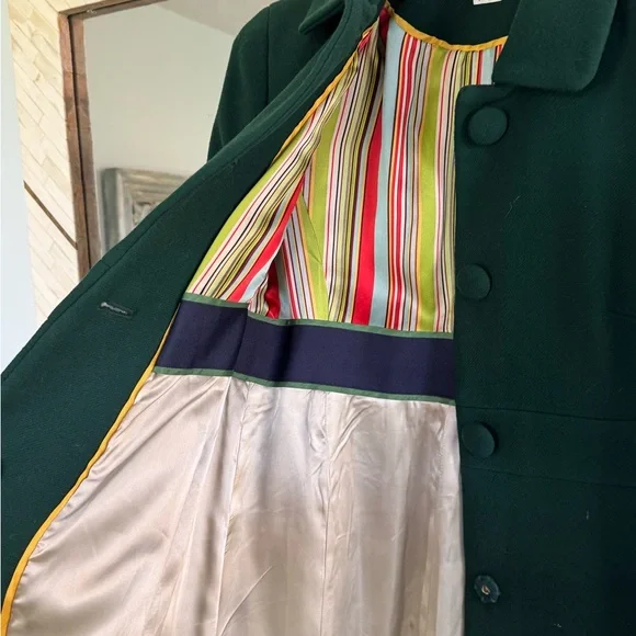 Chic Forest Green Dress Coat for Women - Picture 5 of 5